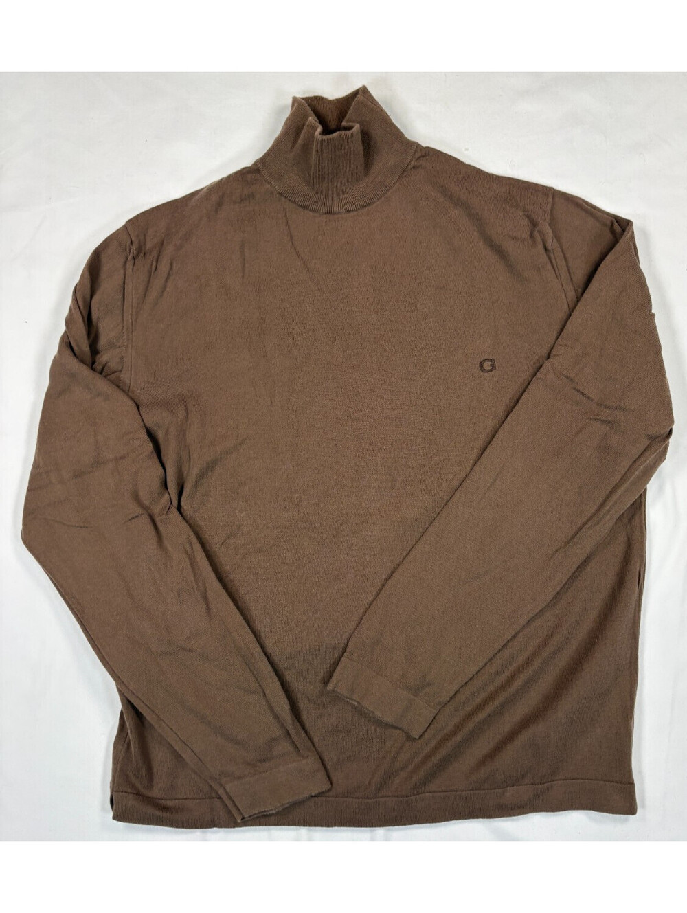 Gucci Womens Turtleneck Sweater Brown Cotton Knit Small Made In Italy